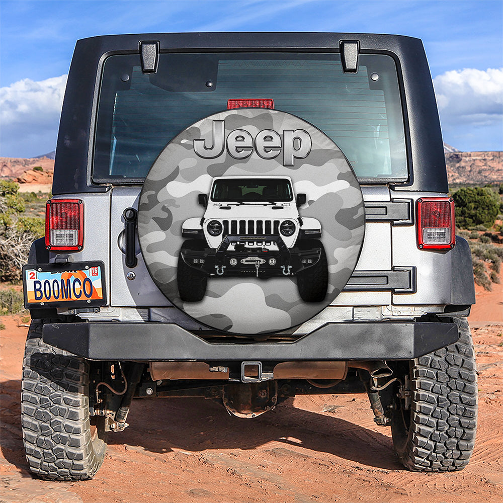 White Jeep Camouflage Car Spare Tire Cover