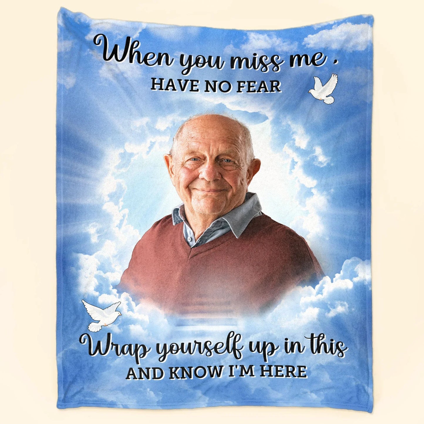 Wrap Yourself Up In This & Know I'm Here - Personalized Photo Blanket
