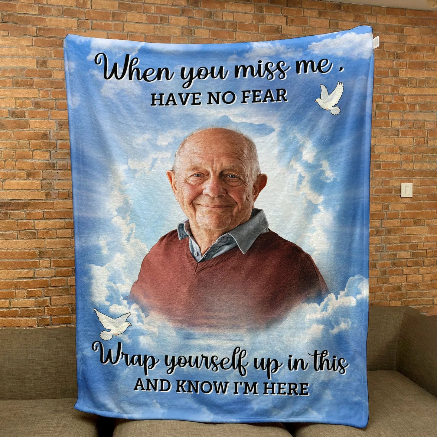 Wrap Yourself Up In This & Know I'm Here - Personalized Photo Blanket