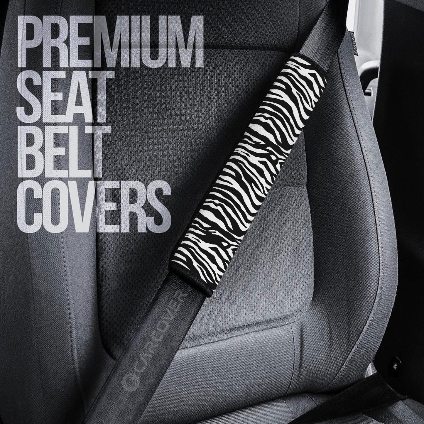 Zebra Seat Belt Covers Custom Animal Skin Printed Car Interior Accessories