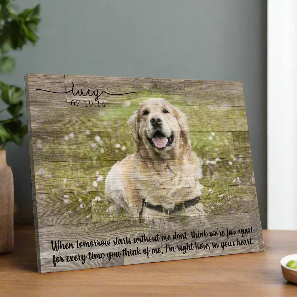Custom Dog Photo Canvas – In Loving Memory Tribute Gift - PersonalizedFury