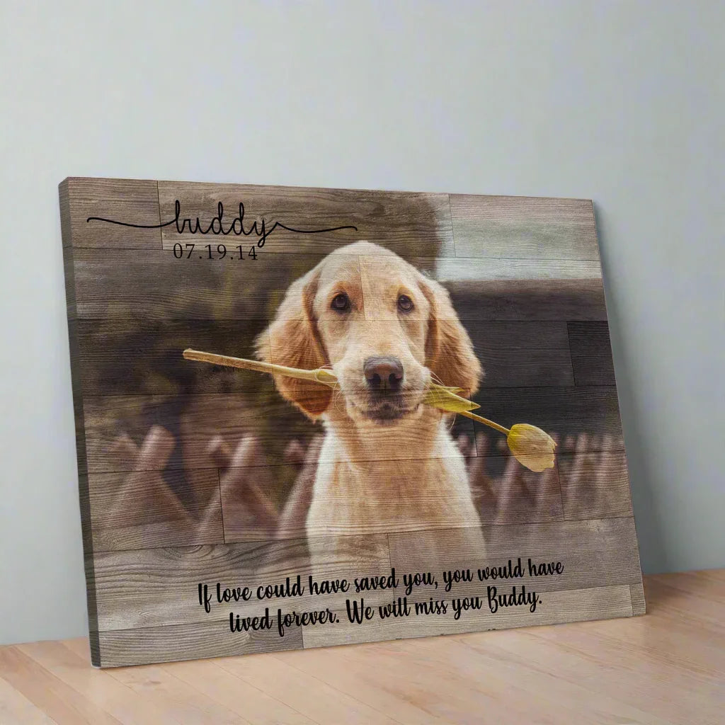Custom Dog Photo Canvas – In Loving Memory Tribute Gift - PersonalizedFury