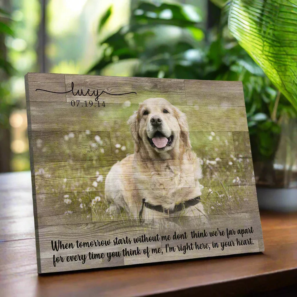 Custom Dog Photo Canvas – In Loving Memory Tribute Gift - PersonalizedFury