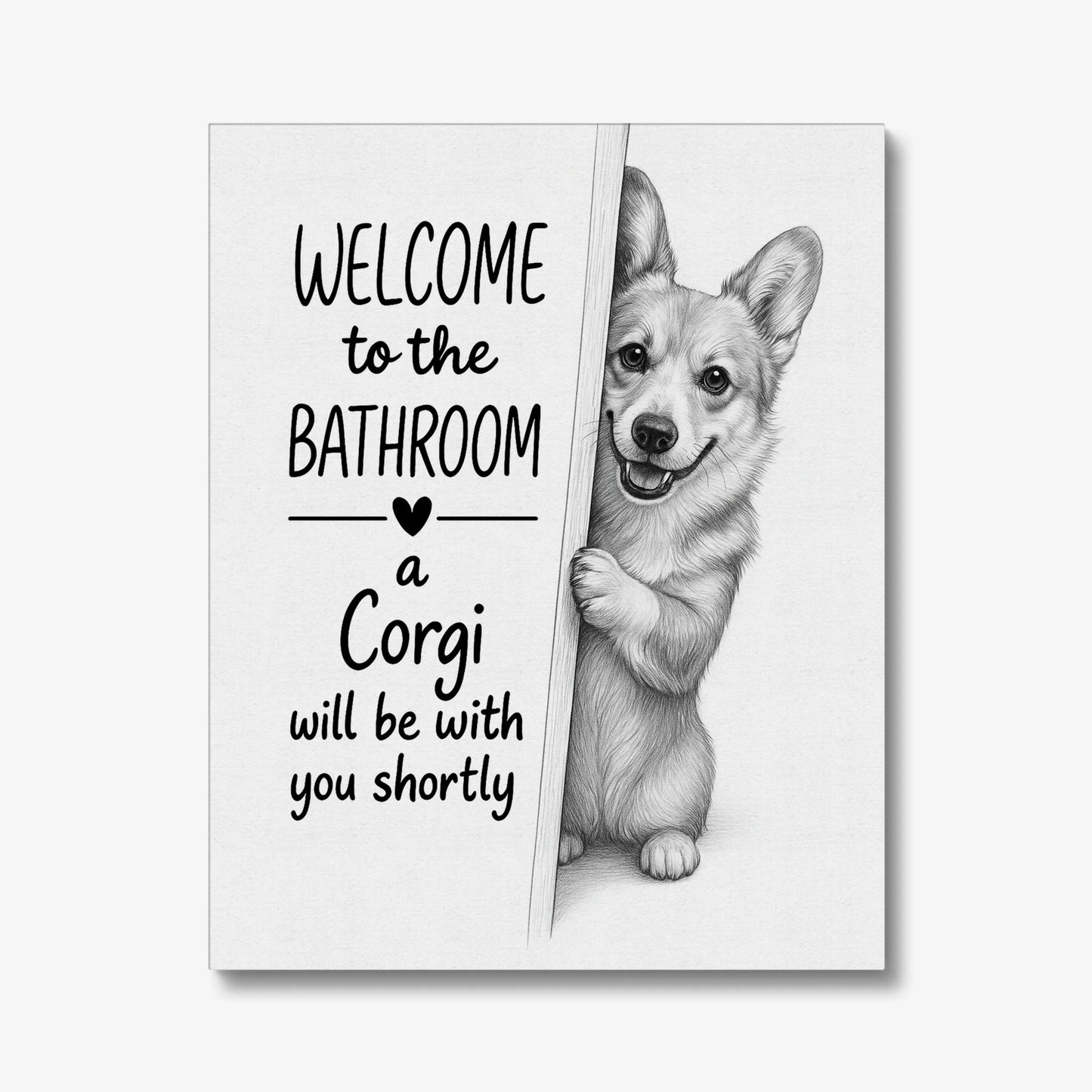 Funny Corgi Bathroom Wall Art – Corgi Poster & Toilet Decor Gift