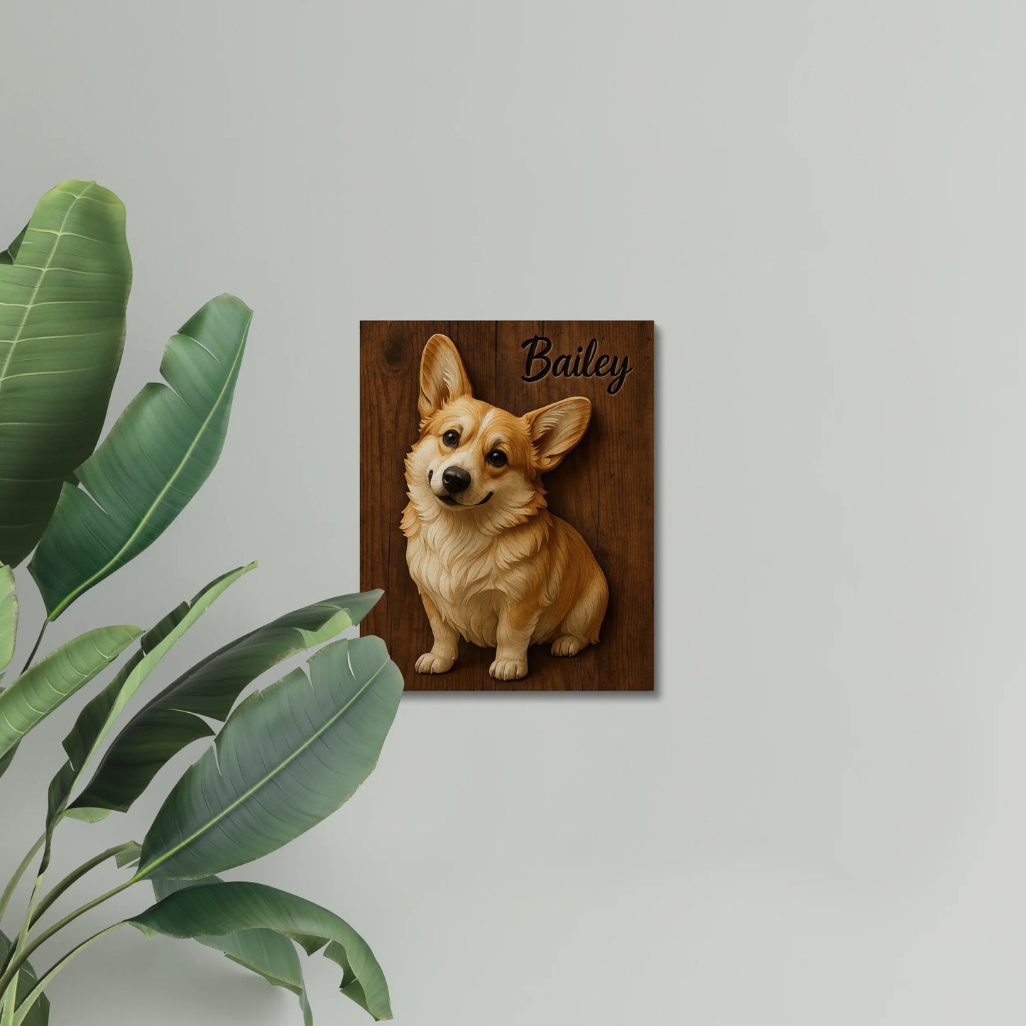 Personalized 3D Corgi Canvas Print – Custom Dog Portrait Home Wall Art