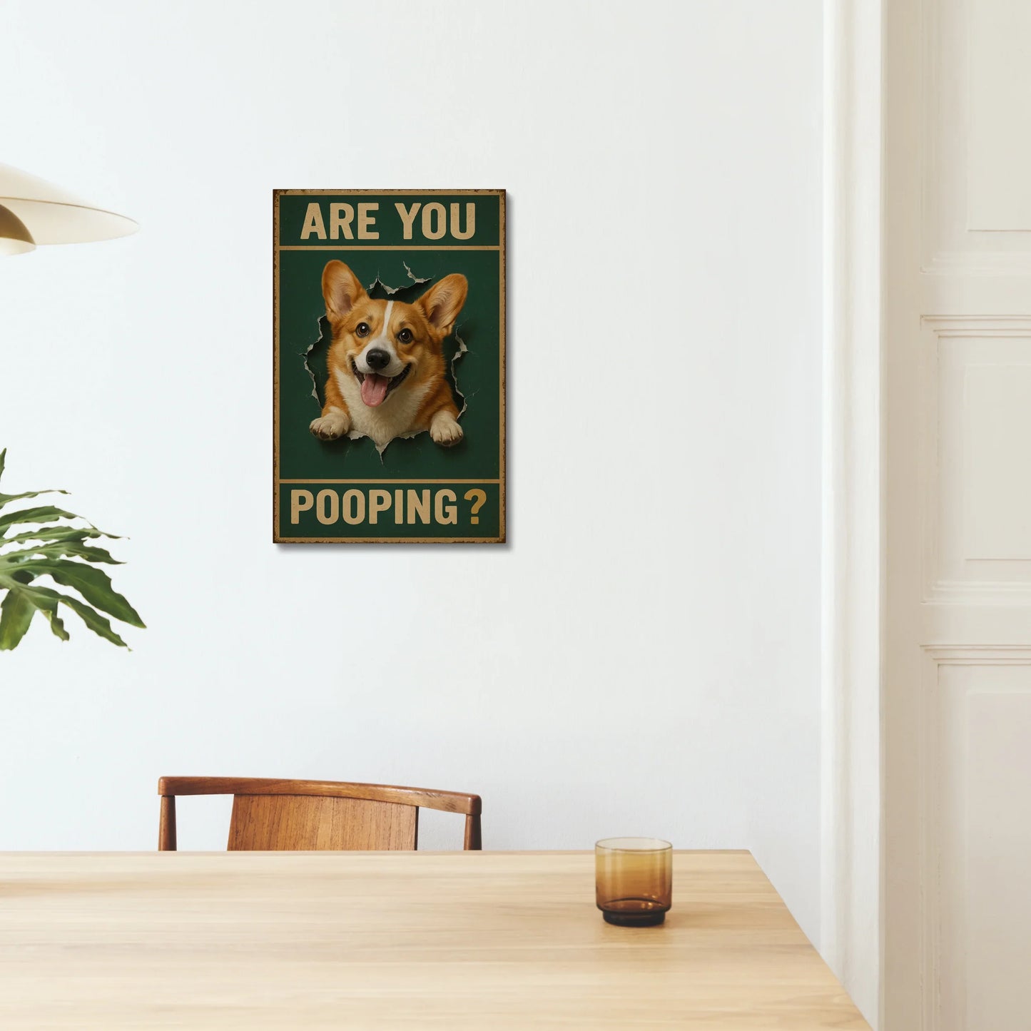 Are You Pooping? Funny Corgi Canvas for Bathroom & Home Decor