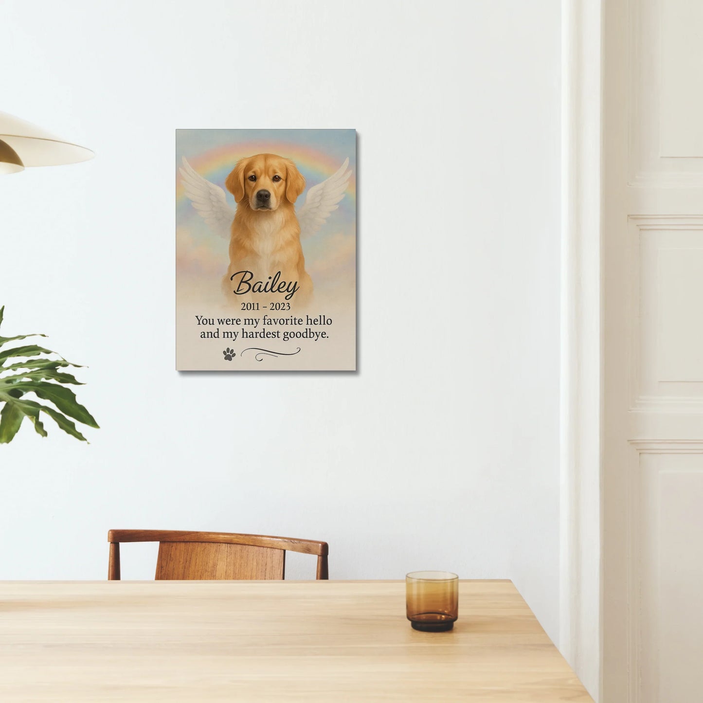 Angel Dog Memorial – Rainbow Bridge Canvas for Pet Loss Gift