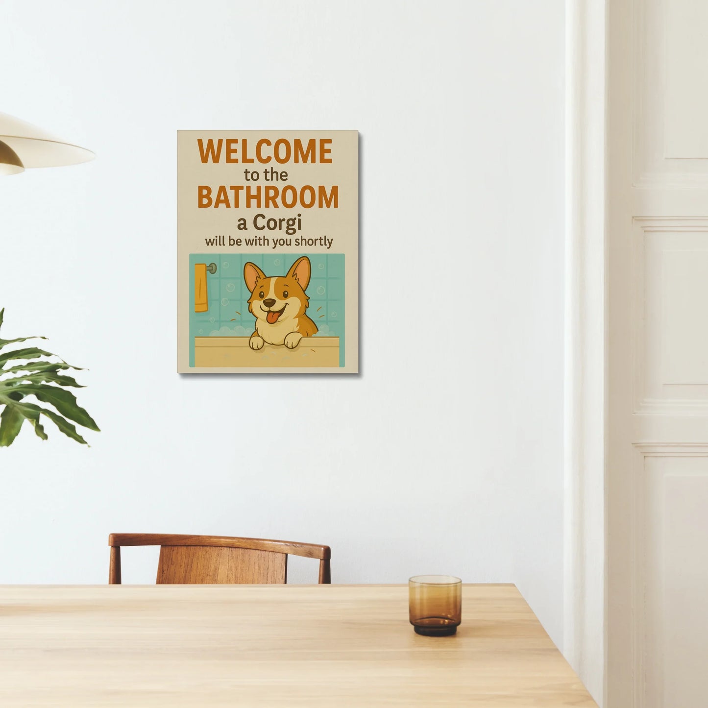 Funny Corgi Bathroom Wall Art – Gift For Corgi Lover