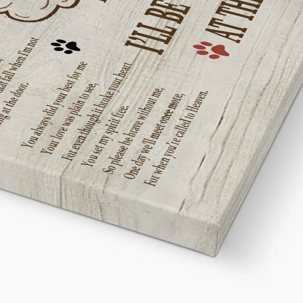 Custom Dog Memorial Canvas – Waiting at the Door Tribute Gift