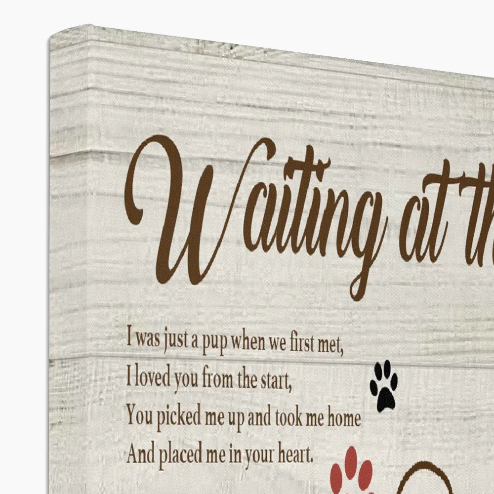 Custom Dog Memorial Canvas – Waiting at the Door Tribute Gift