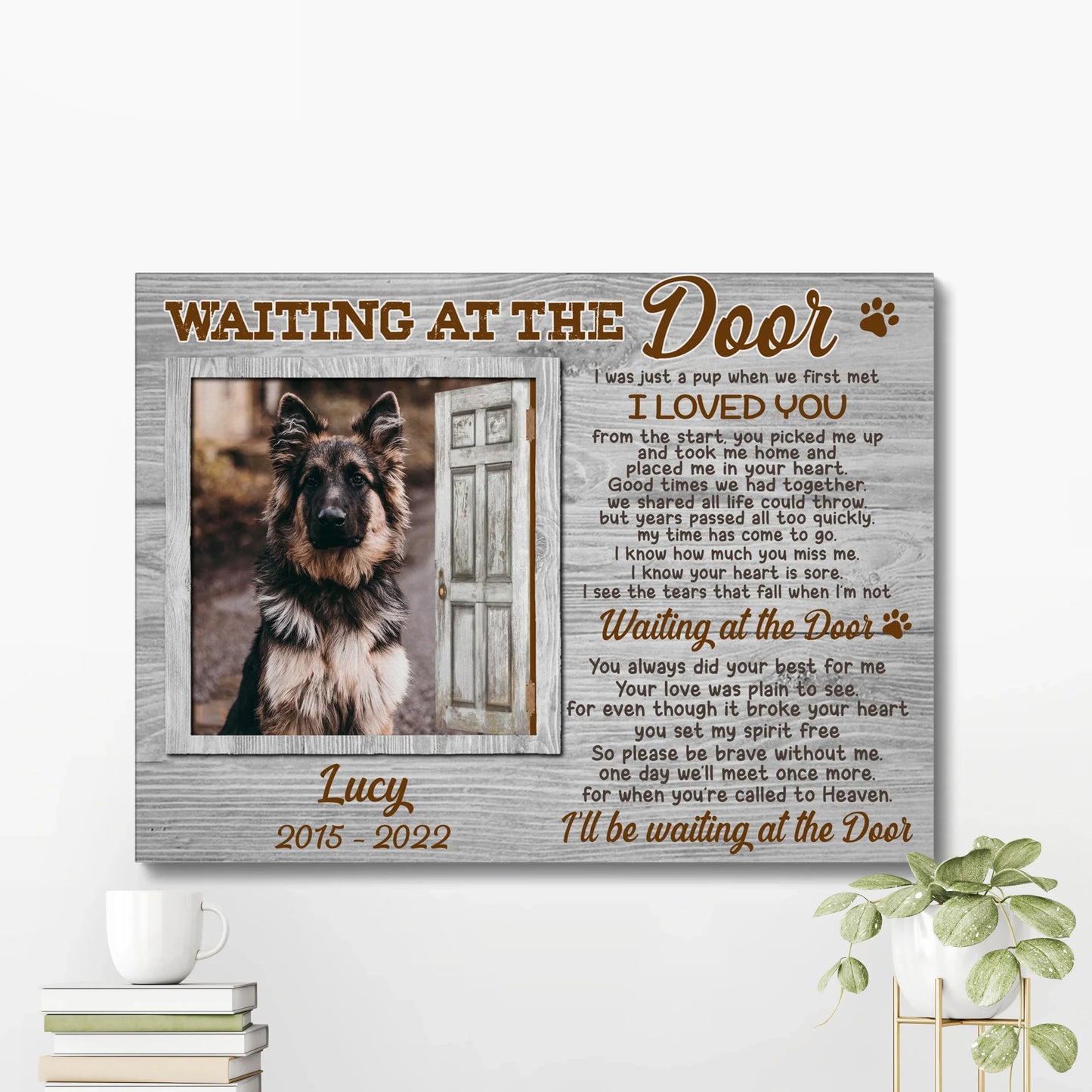 Waiting at the Door – Custom Dog Photo Memorial Canvas Gift