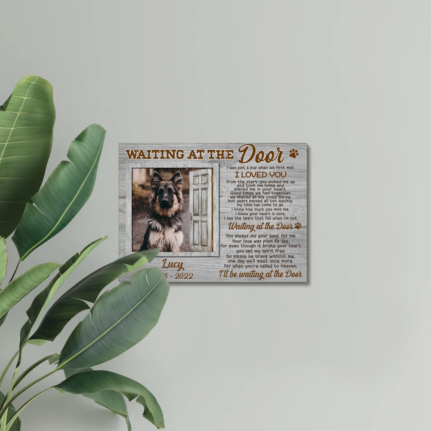Waiting at the Door – Custom Dog Photo Memorial Canvas Gift