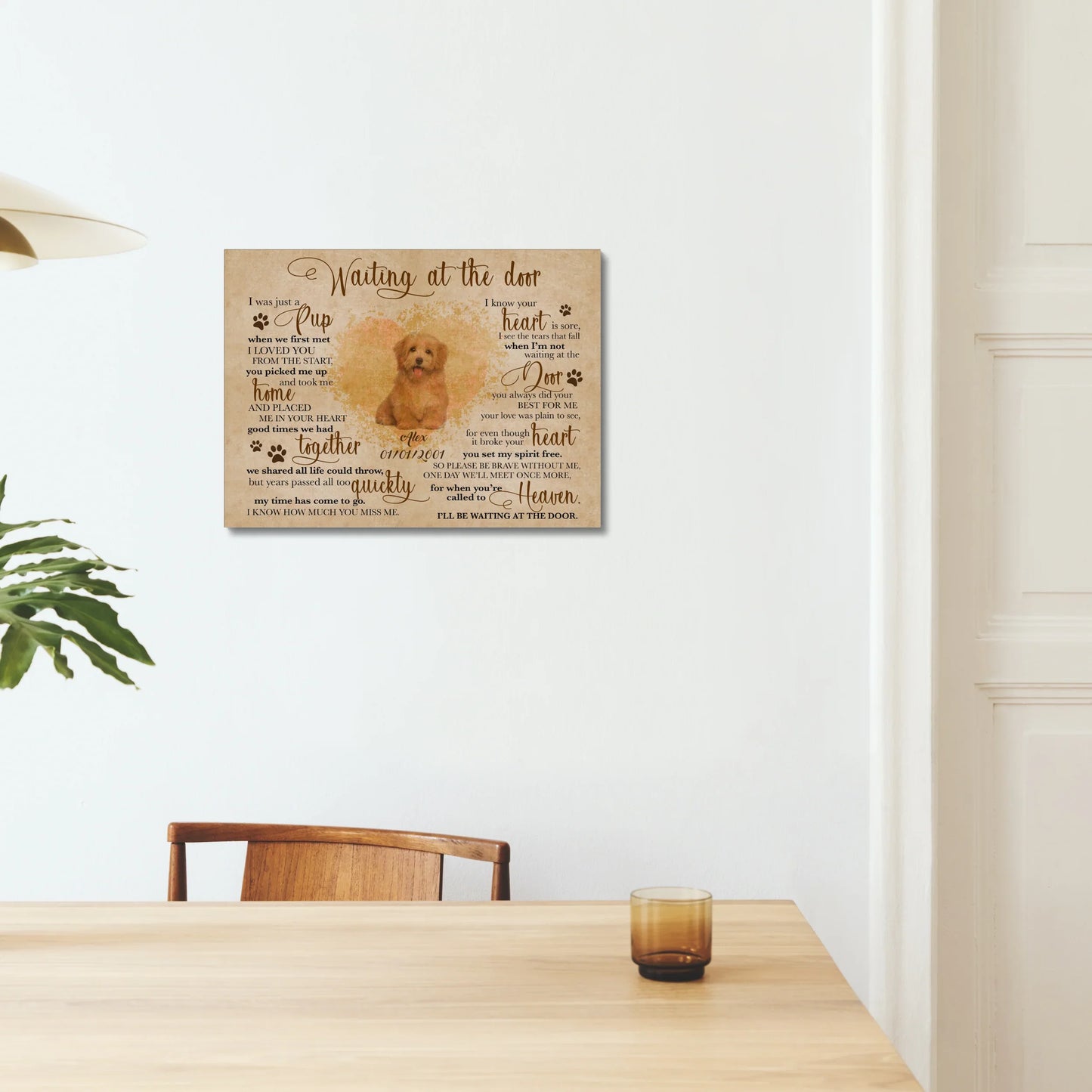Personalized Pet Memorial Gift – Waiting at the Door Canvas