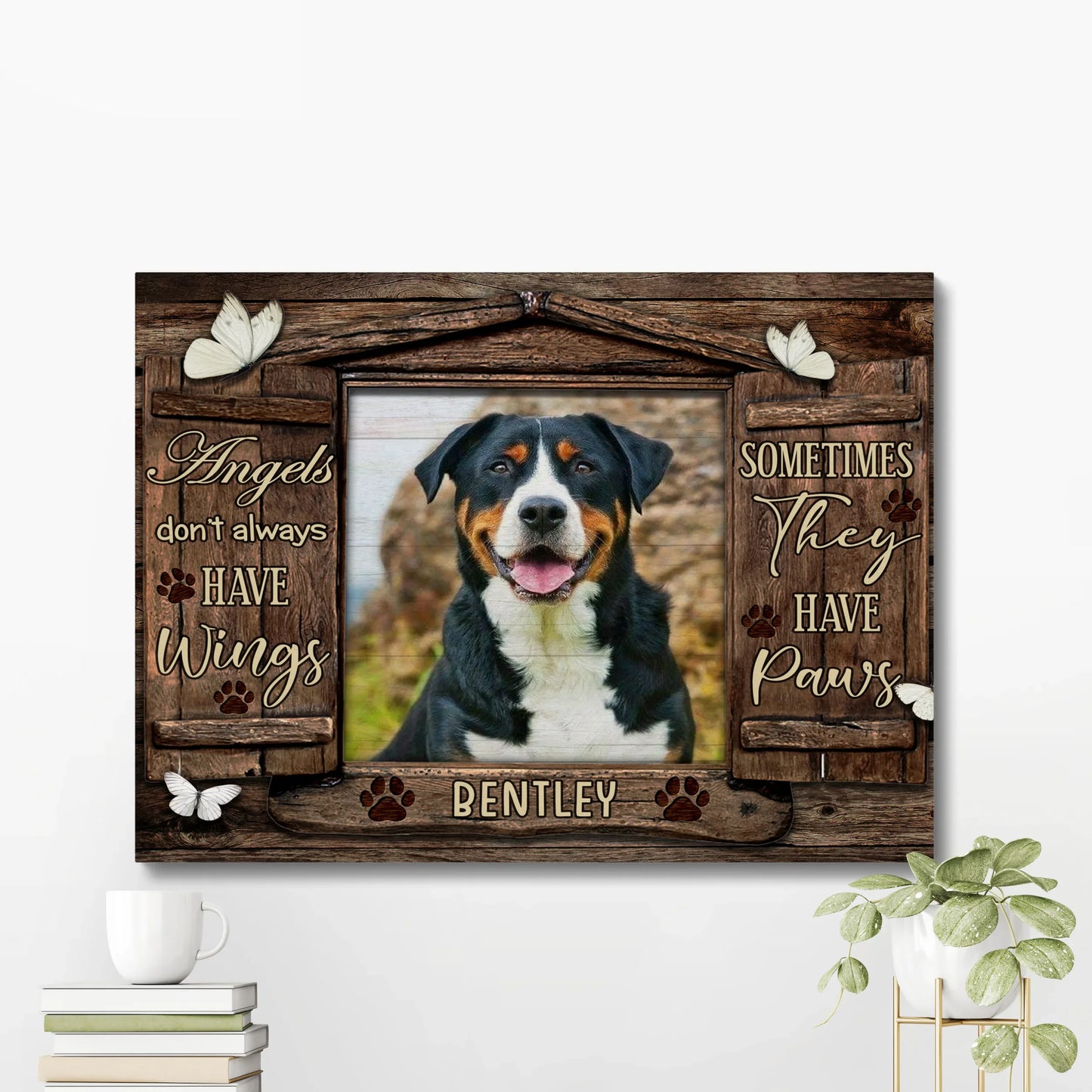 Pet Memorial Gifts – Angels Don't Always Have Wings Canvas