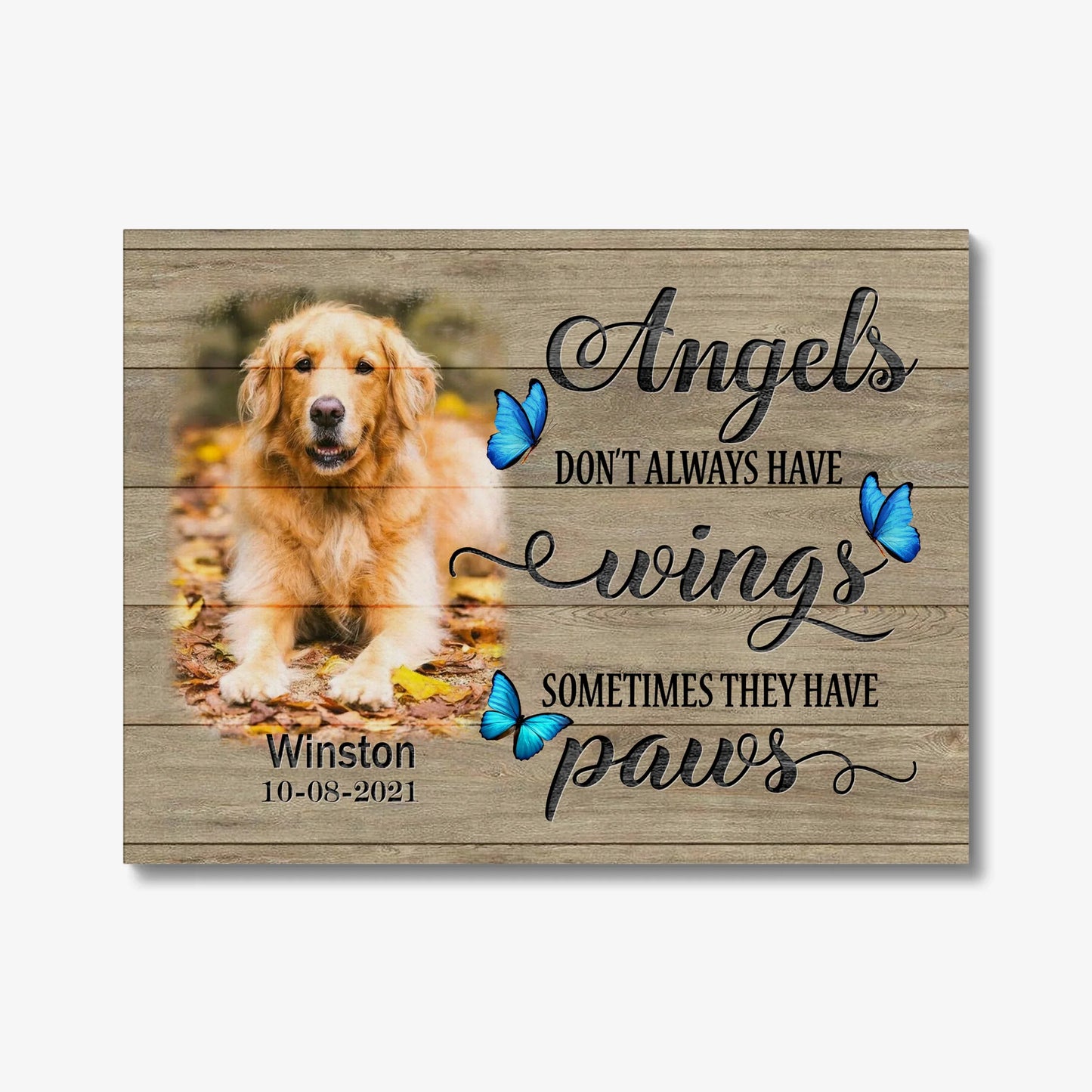 Personalized Pet Loss Canvas – Angels Have Paws Memorial Gift