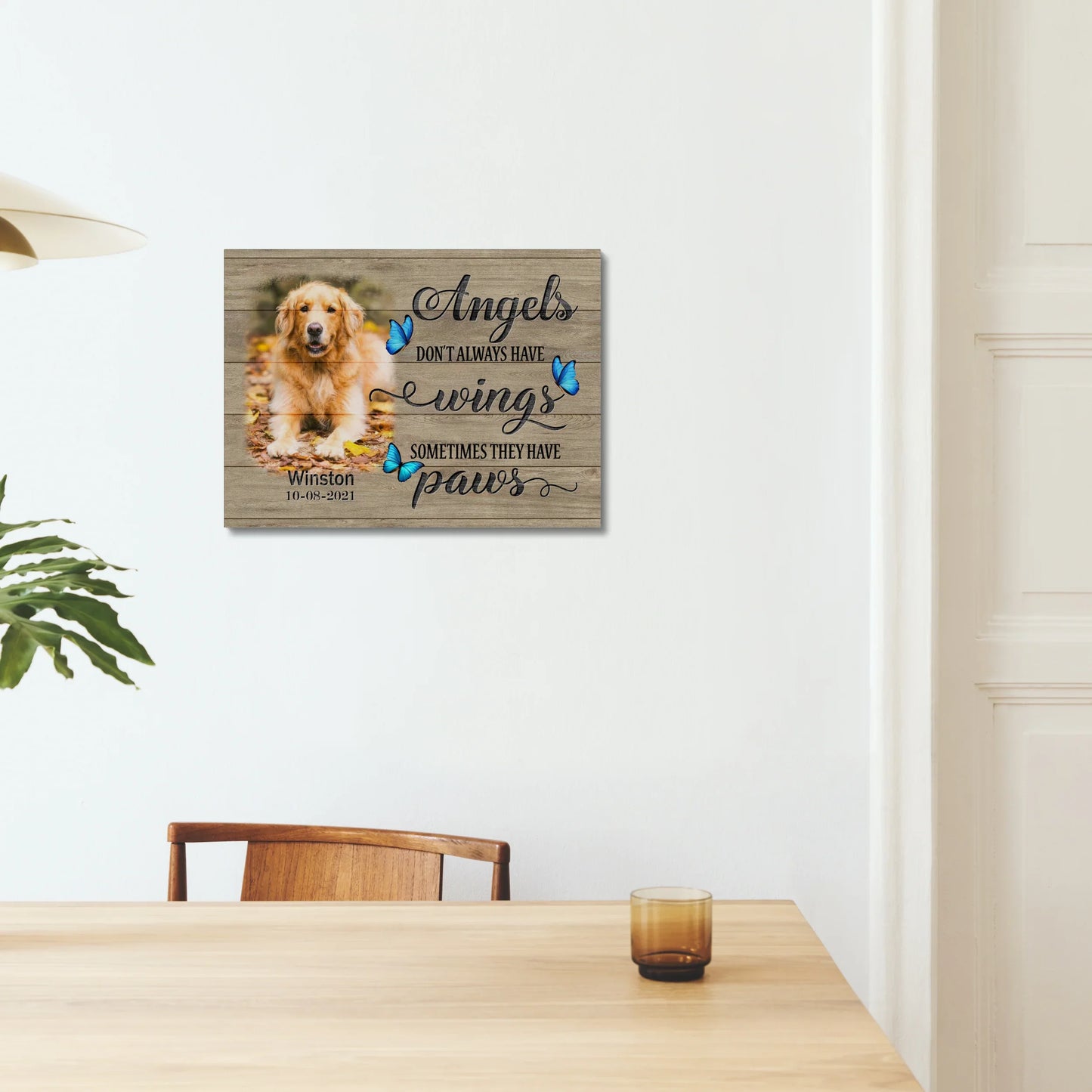 Personalized Pet Loss Canvas – Angels Have Paws Memorial Gift