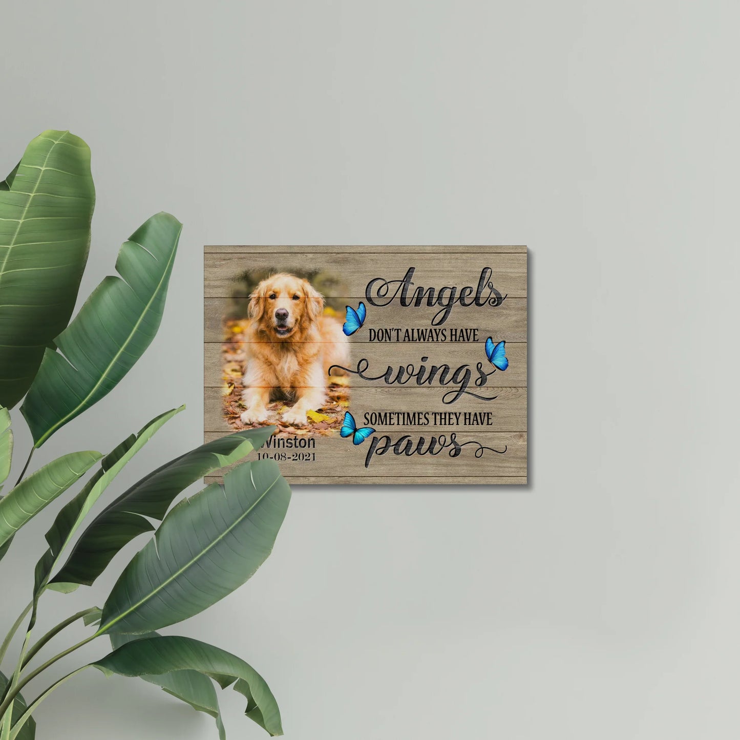 Personalized Pet Loss Canvas – Angels Have Paws Memorial Gift