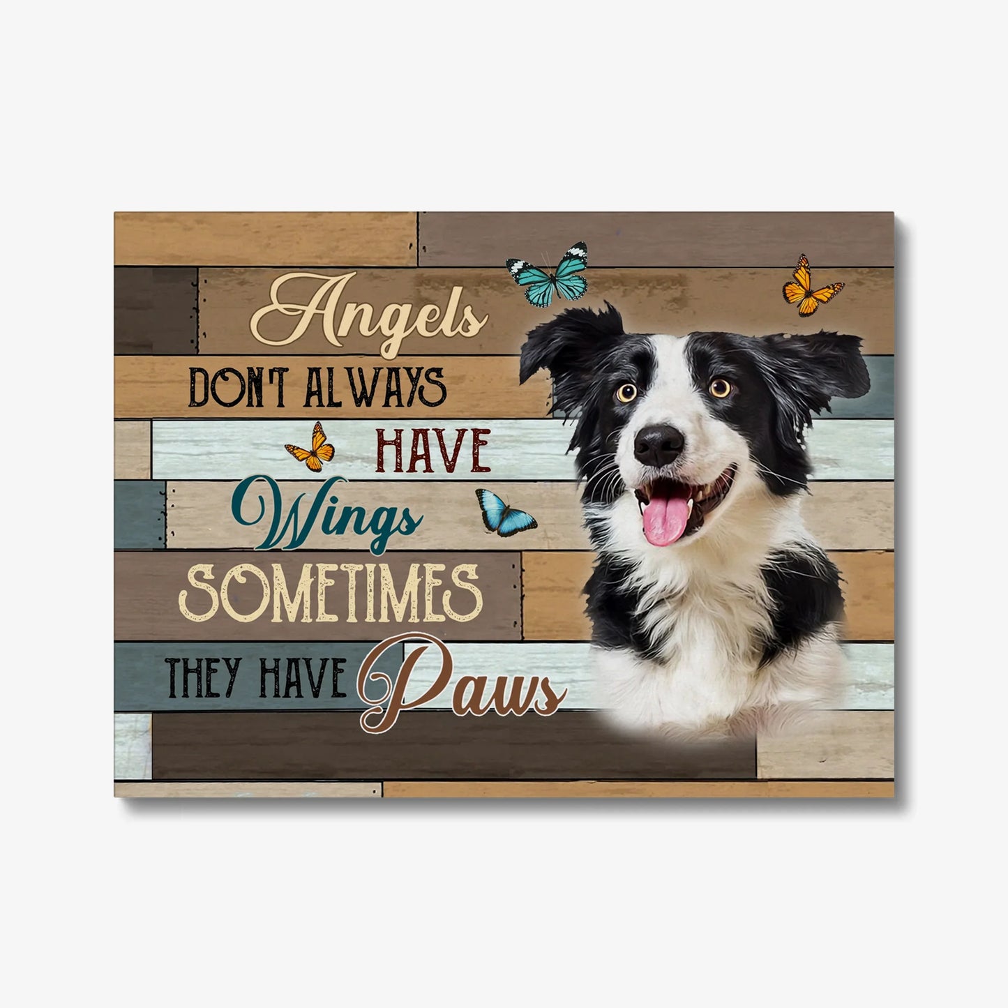 Angels Don’t Always Have Wings Canvas - Custom Pet Memorial Gifts
