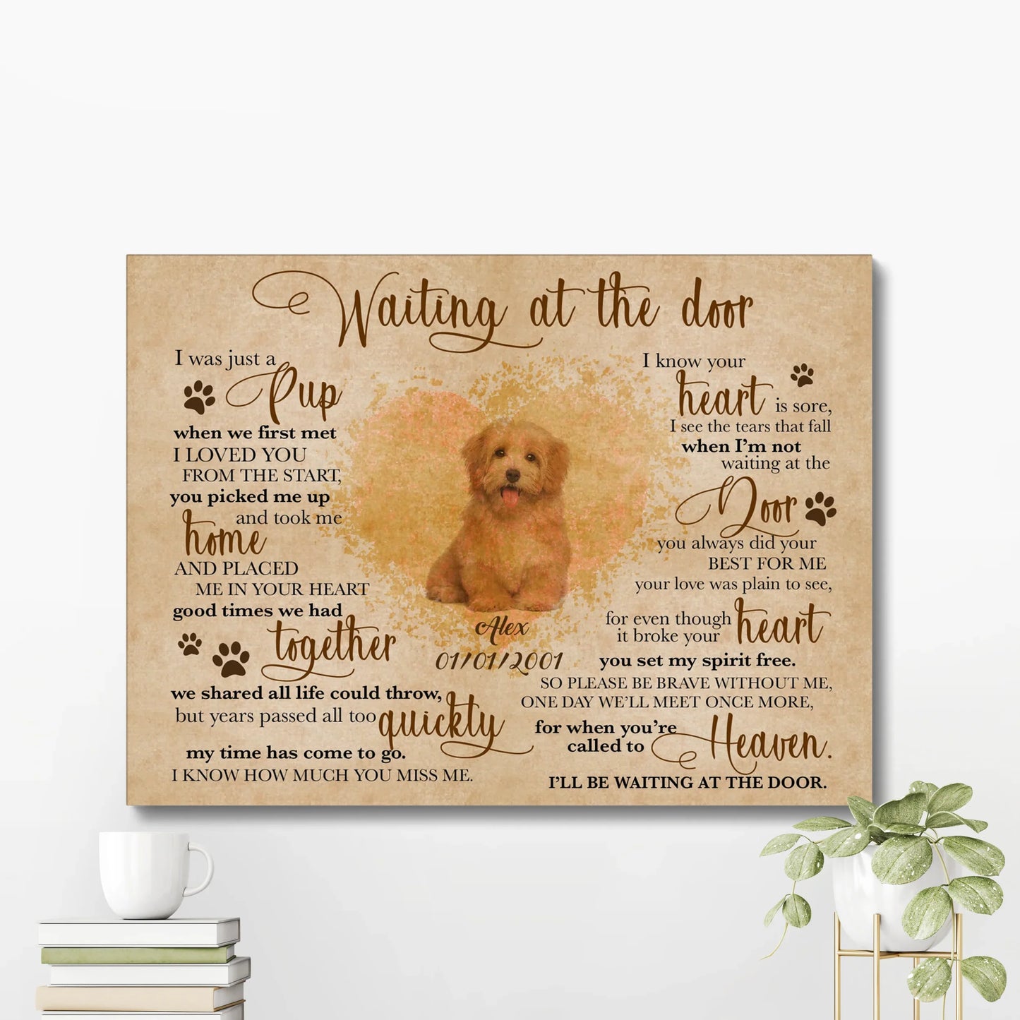Personalized Pet Memorial Gift – Waiting at the Door Canvas