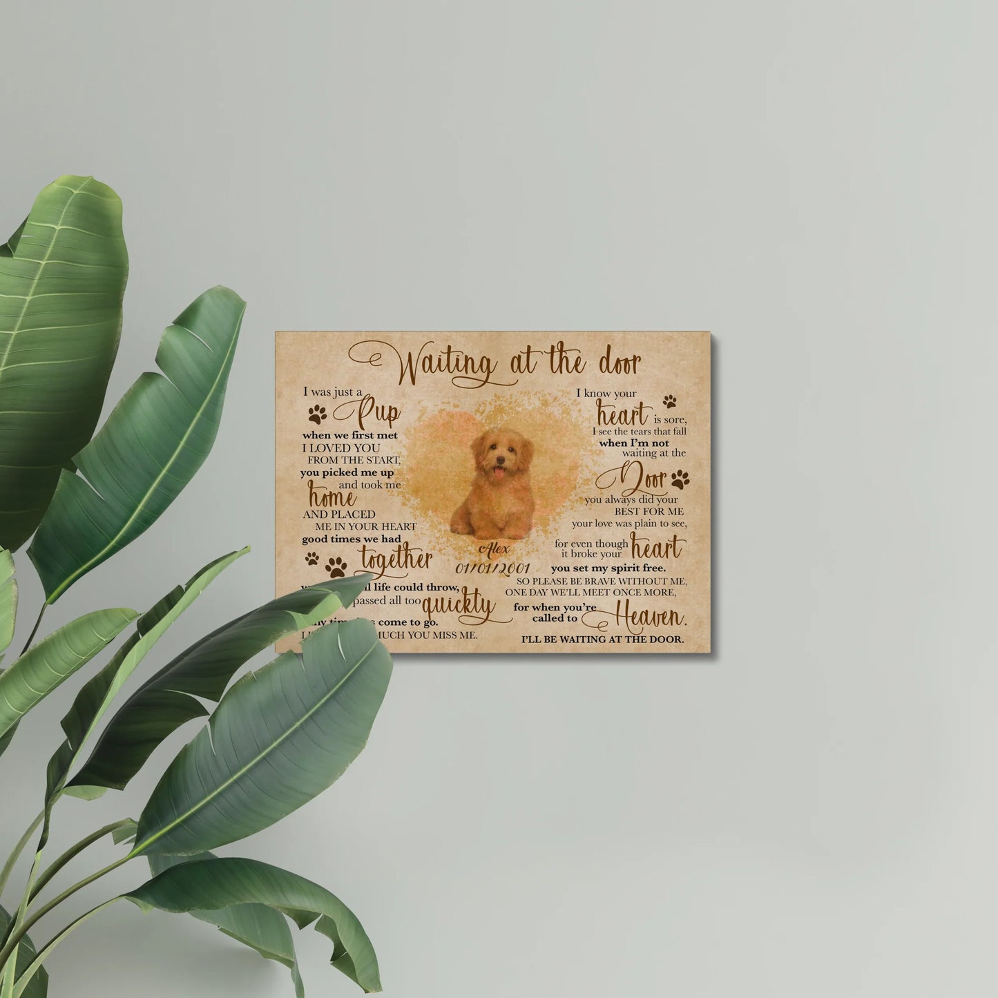 Personalized Pet Memorial Gift – Waiting at the Door Canvas