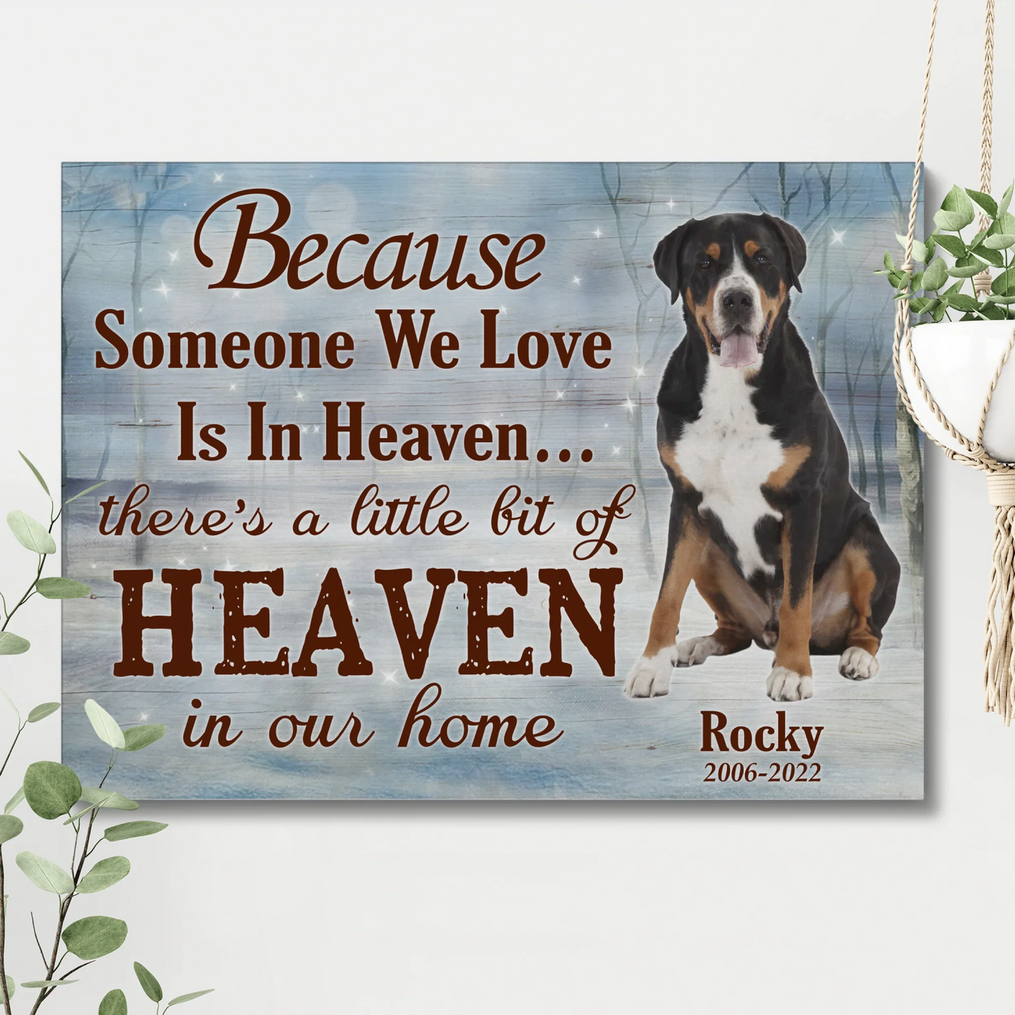 Pet Memorial Canvas – Gift for Dog Loss with Custom Photo