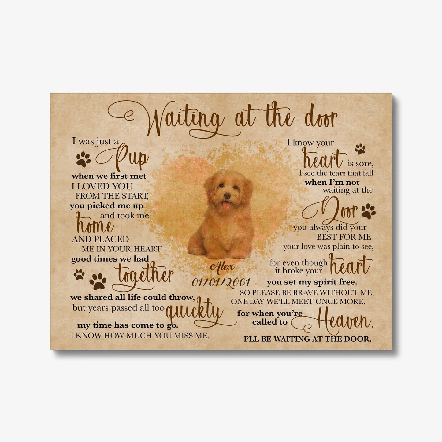 Personalized Pet Memorial Gift – Waiting at the Door Canvas