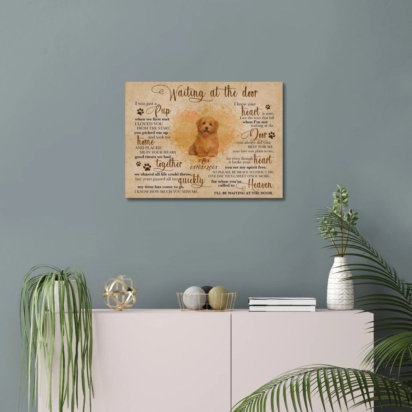 Personalized Pet Memorial Gift – Waiting at the Door Canvas