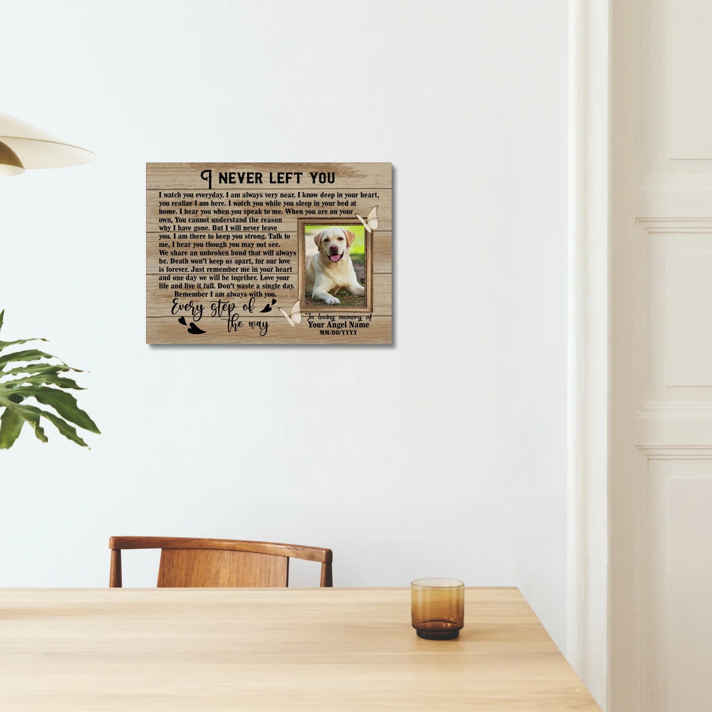 Gift for Dog Loss – I Never Left You Pet Memorial Canvas with Photo