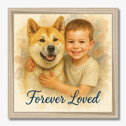 Custom Watercolor Pet Memorial Portrait – Forever Loved Canvas & Poster - PersonalizedFury