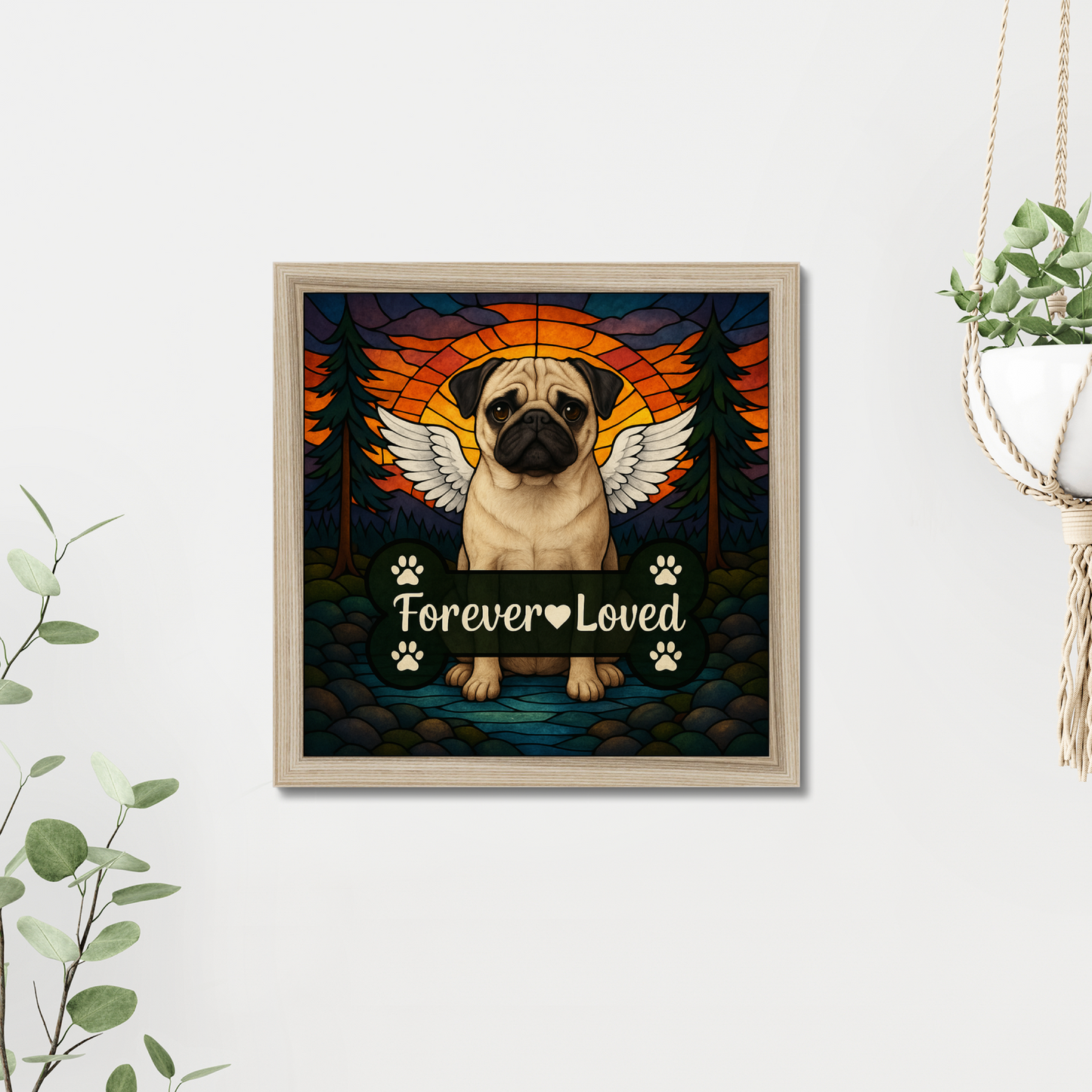 Pet Memorial Wall Art – “Forever Loved” Poster, Framed Poster & Canvas