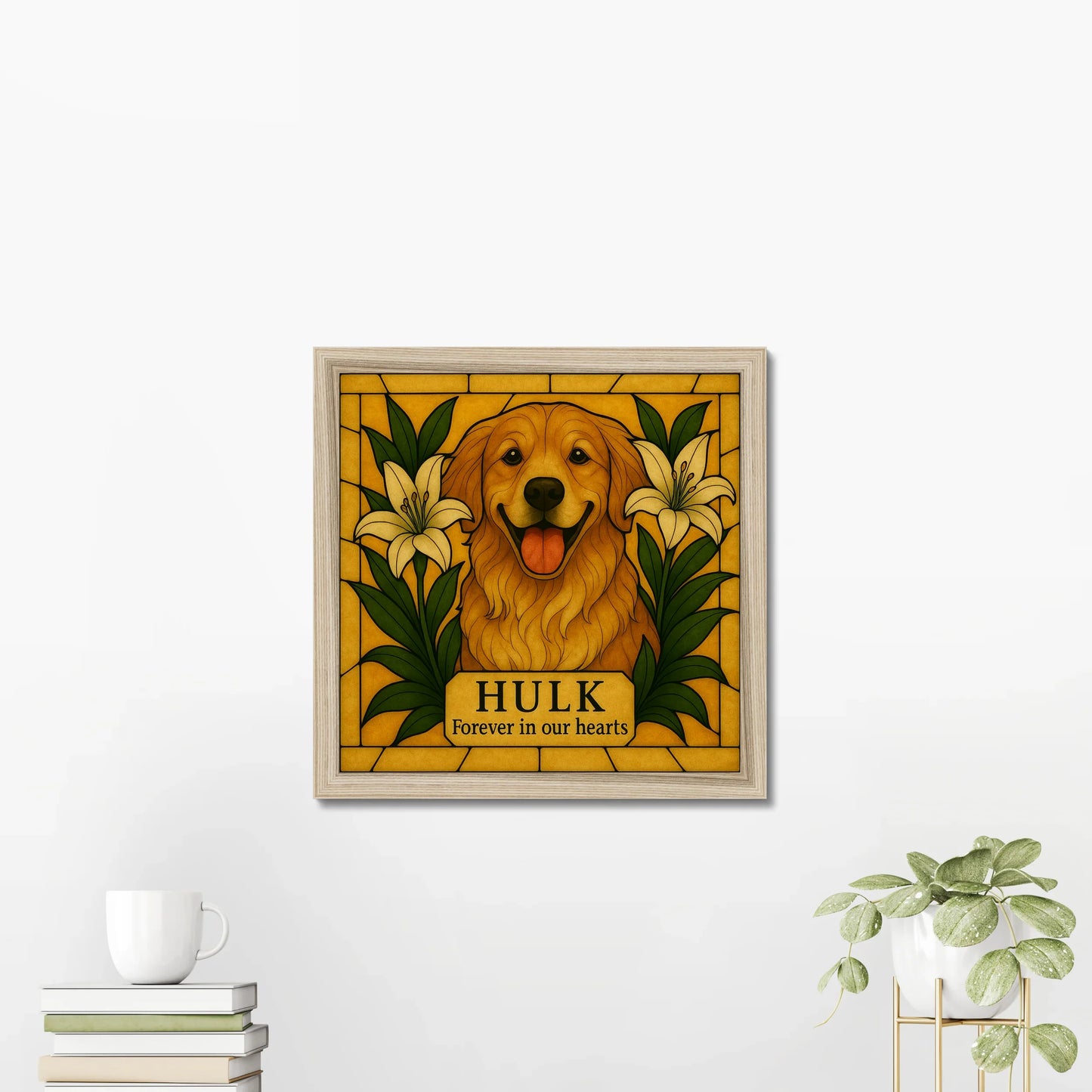 Personalized Dog Memorial Gift – “Forever in Our Hearts” Wall Art
