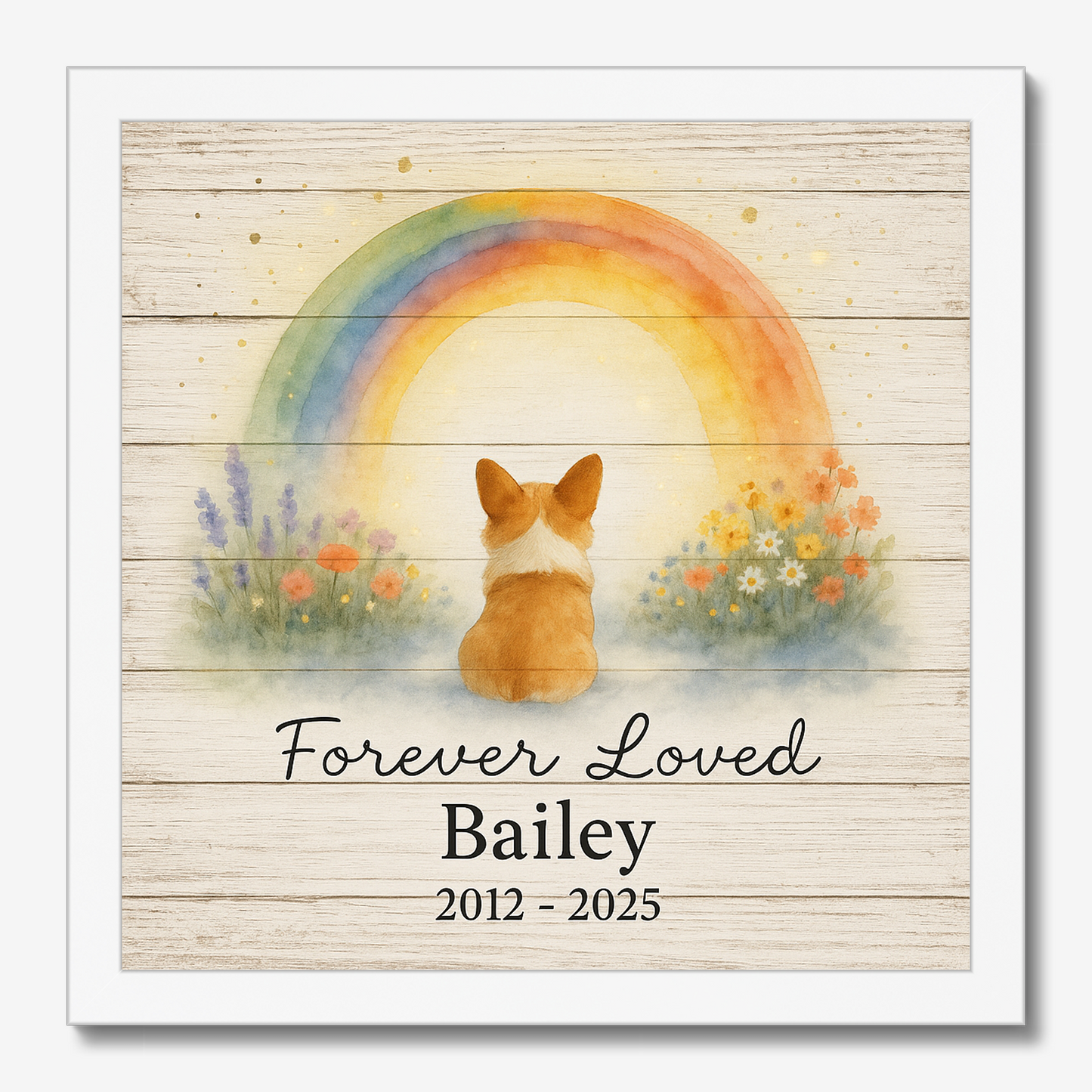 Rainbow Bridge Dog Memorial – Personalized Pet Loss Canvas Gift