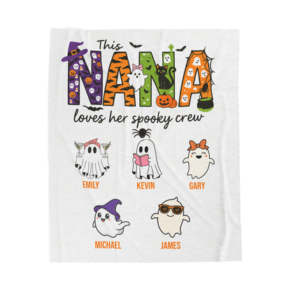 Nana Loves Her Spooky Crew Blanket – Personalized Halloween Gift - PersonalizedFury