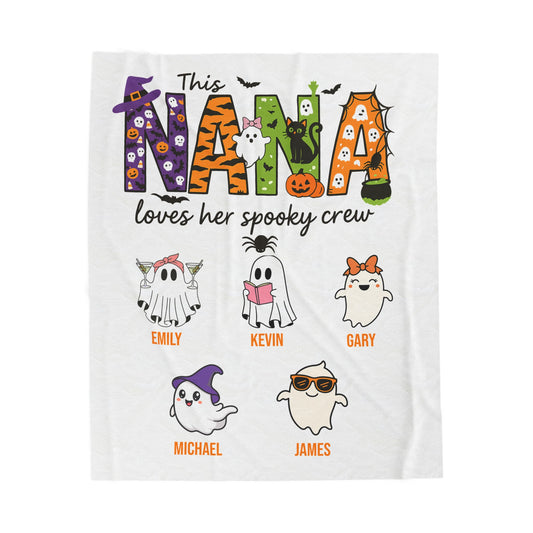 Nana Loves Her Spooky Crew Blanket – Personalized Halloween Gift - PersonalizedFury