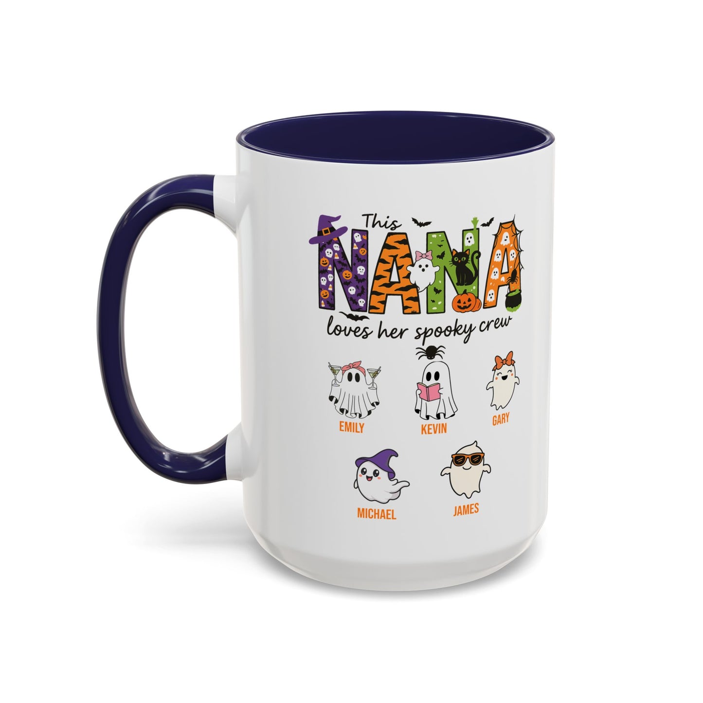 Nana Loves Her Spooky Crew Accent Mug – Personalized Halloween Gift - PersonalizedFury