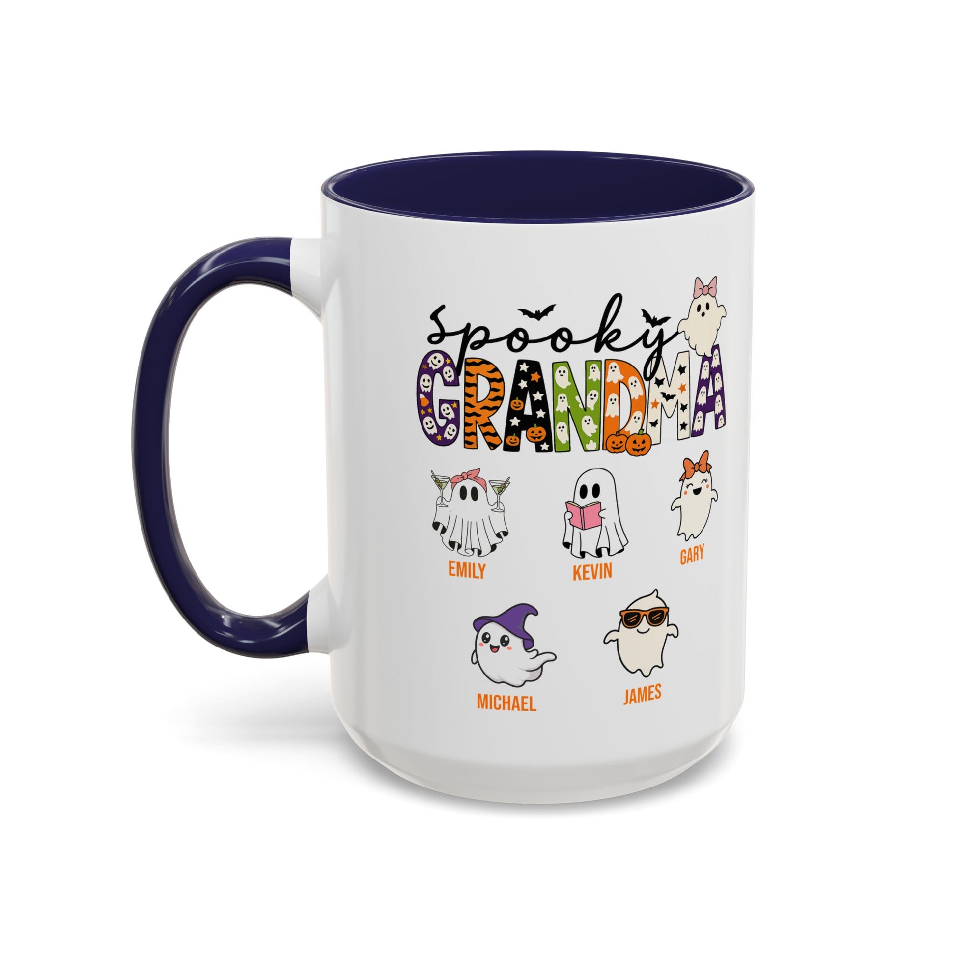Spooky Grandma Accent Mug – Personalized Halloween Gift with Grandkids’ Names - PersonalizedFury
