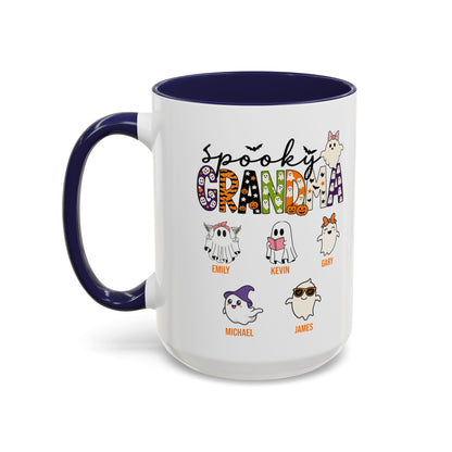 Spooky Grandma Accent Mug – Personalized Halloween Gift with Grandkids’ Names - PersonalizedFury