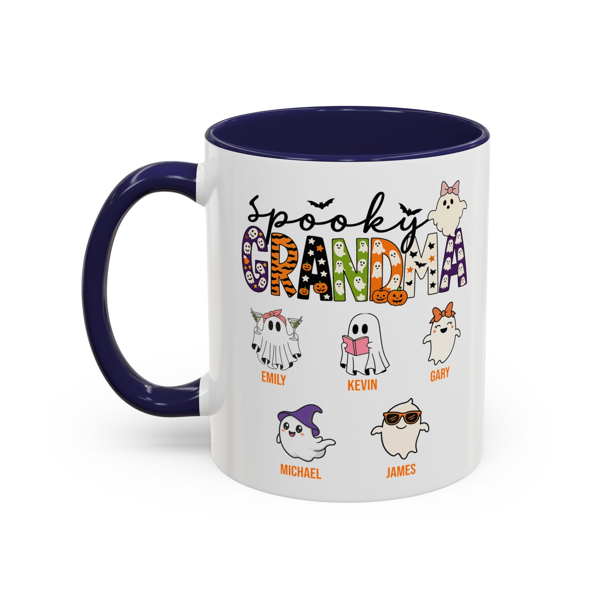 Spooky Grandma Accent Mug – Personalized Halloween Gift with Grandkids’ Names - PersonalizedFury