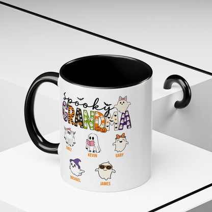 Spooky Grandma Accent Mug – Personalized Halloween Gift with Grandkids’ Names - PersonalizedFury