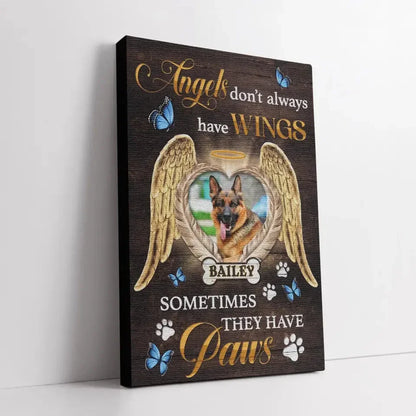 Custom Dog Memorial Gift– Angels Don’t Always Have Wings Canvas - PersonalizedFury