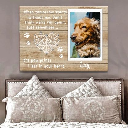 Dog Loss Gift – Personalized Pet Memorial Canvas, Custom Photo & Name