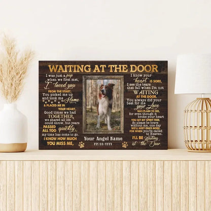 Waiting at the Door – Custom Pet Memorial Canvas with Photo - PersonalizedFury