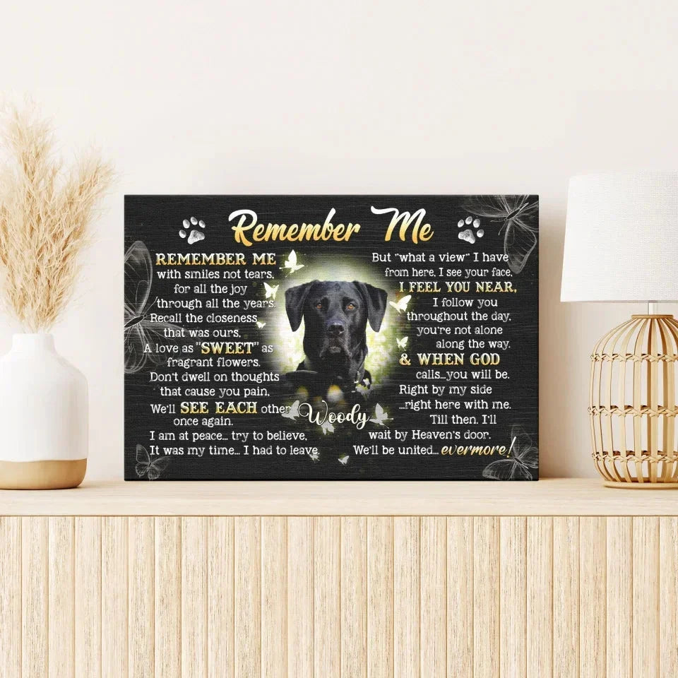 Pet Loss Gift – Custom Canvas with “Remember Me” Poem - PersonalizedFury