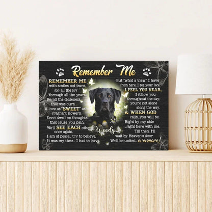 Pet Loss Gift – Custom Canvas with “Remember Me” Poem - PersonalizedFury