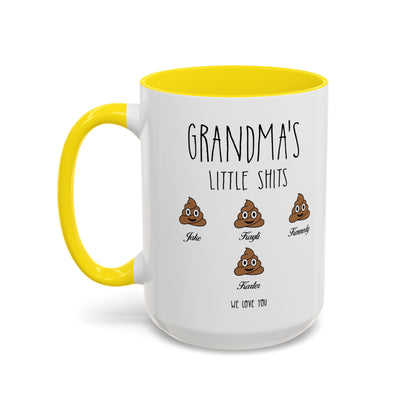 Personalized Grandma with Grandkids Names Accent Coffee Mug - PersonalizedFury