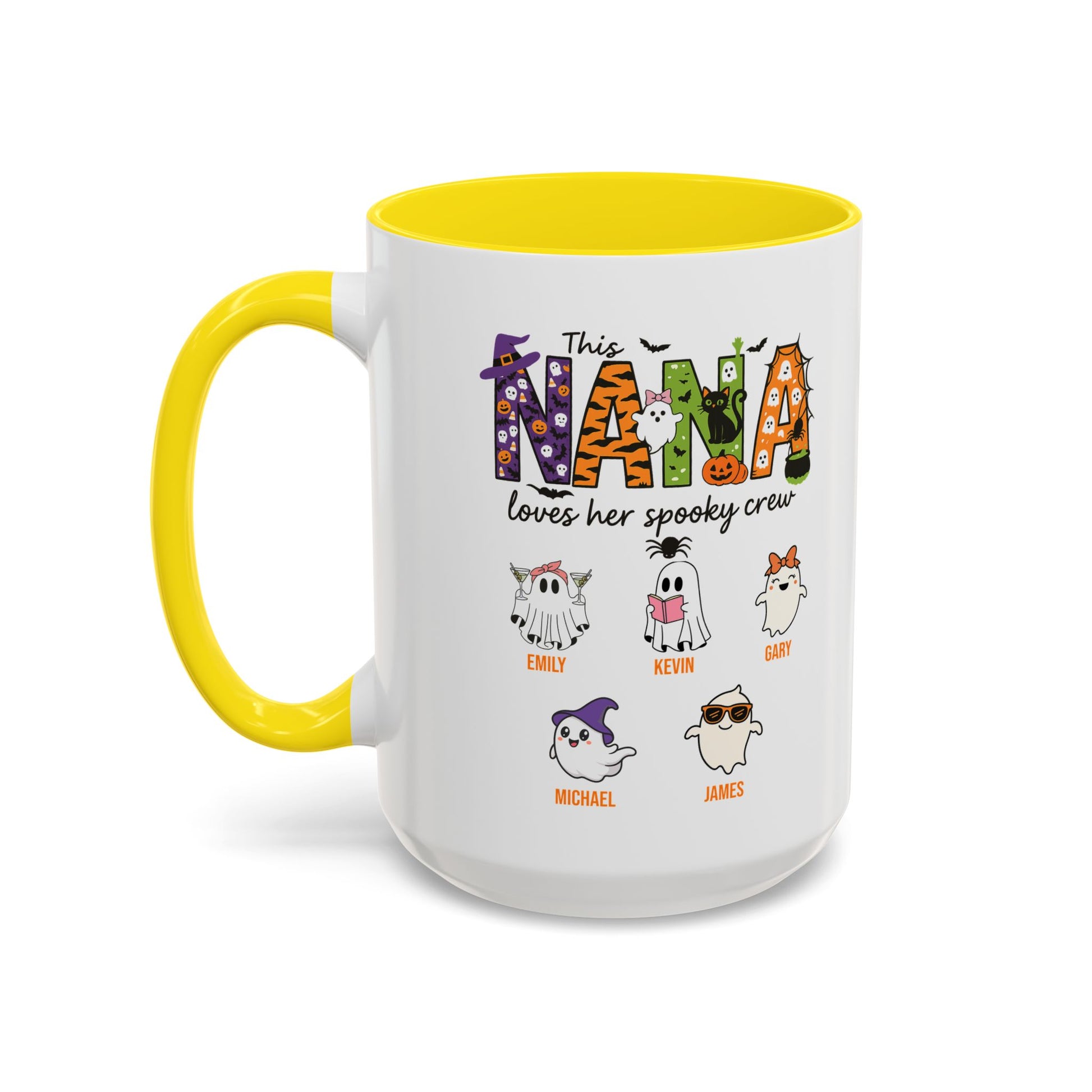 Nana Loves Her Spooky Crew Accent Mug – Personalized Halloween Gift - PersonalizedFury