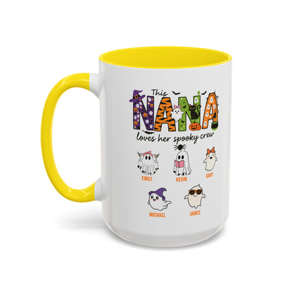 Nana Loves Her Spooky Crew Accent Mug – Personalized Halloween Gift - PersonalizedFury