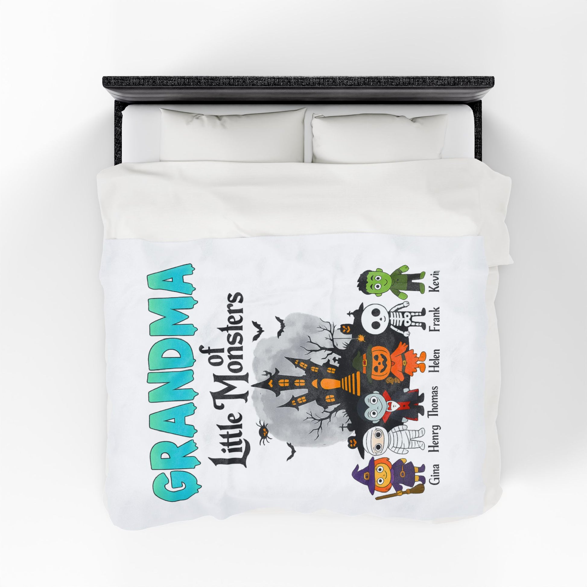 Personalized Grandma of Little Monsters with Grandkids names Blanket - PersonalizedFury