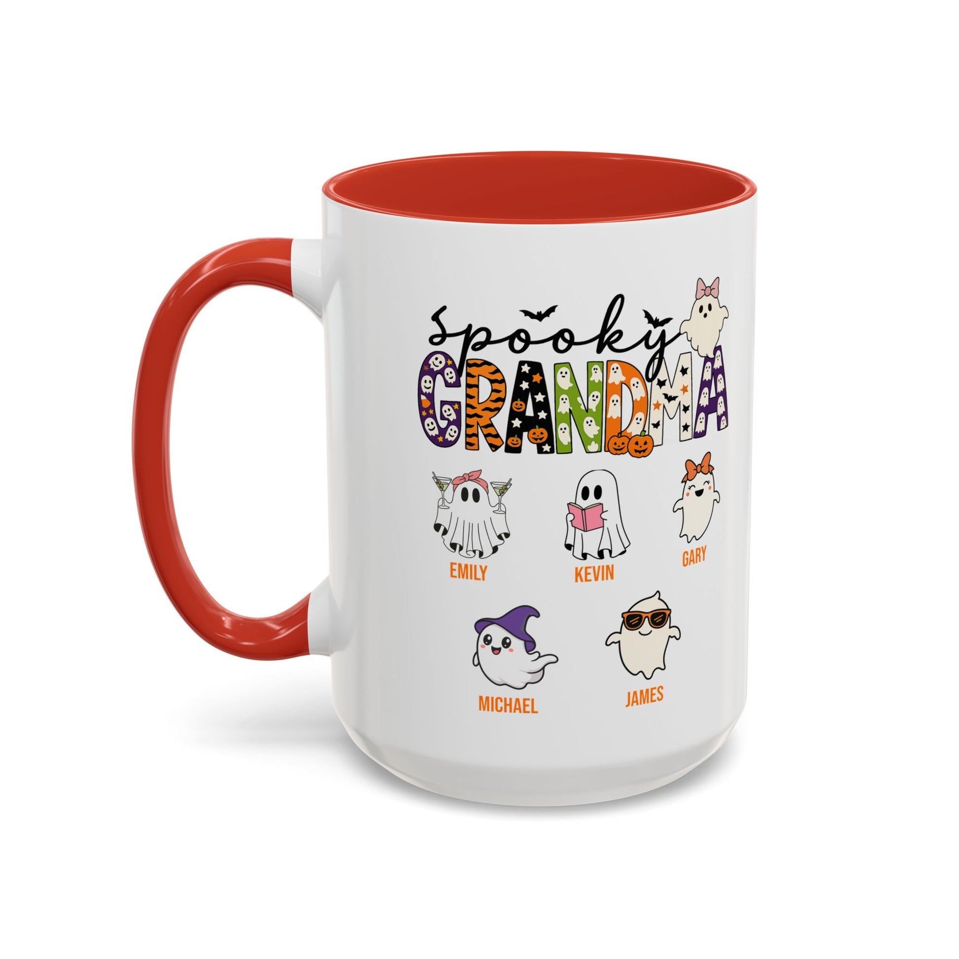 Spooky Grandma Accent Mug – Personalized Halloween Gift with Grandkids’ Names - PersonalizedFury
