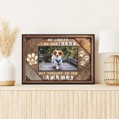 No Longer By Our Side – Custom Pet Memorial Photo Canvas - PersonalizedFury